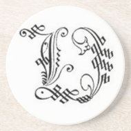 Gothic Letter U or W Coaster coaster