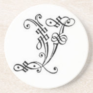 Gothic Letter V or Y Coaster coaster