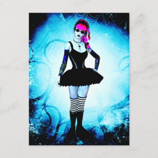 Gothic Lolita Ballerina Thorn Postcard postcard
