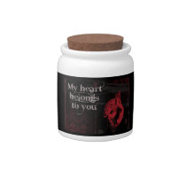 Gothic Love heart candy jar candy jars