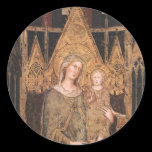Gothic Madonna and Child Round Sticker