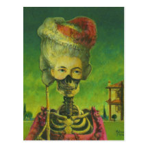 Gothic Masked Skeleton Postcard