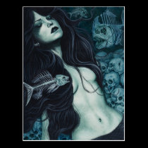 Gothic Mermaid Postcard postcards