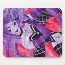 Gothic mermaid Purple Rose Mousepad