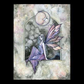 Gothic Moon Fairy Art Poster Print