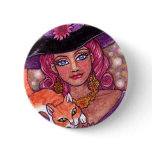 Gothic Mum Witch Fantasy Button by Ann Howard