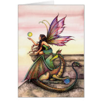 Gothic Mystic Fairy Dragon Card by Molly Harrison
