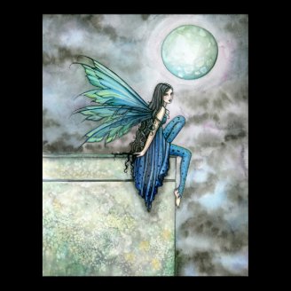 Gothic Night Fairy Art Poster Print