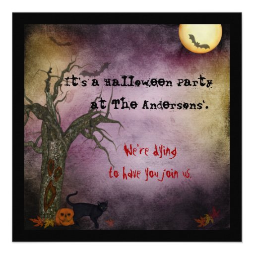 Gothic Night Sky Halloween Invitation (front side)