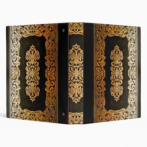 Gothic Old Leather Book 3 Ring Binders Zazzle