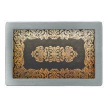Gothic Old Leather Book Gold Leaf Look Belt Buckles