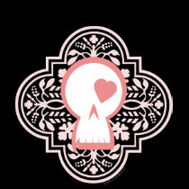 Gothic Pattern Skull Logo in pink t-shirts by LoveandBones Gothic Pattern Skull Logo in pink t-shirts