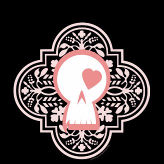 Gothic Pattern Skull Logo in pink