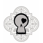 Gothic Pattern Skull Logo light T-shirt