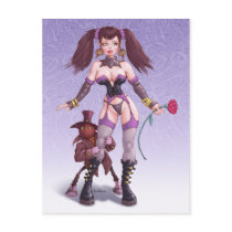 Gothic pinup girl postcard