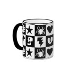 Gothic Punk Checkers Mugs