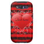 Gothic punk emo red heart with black stripes casemate cases