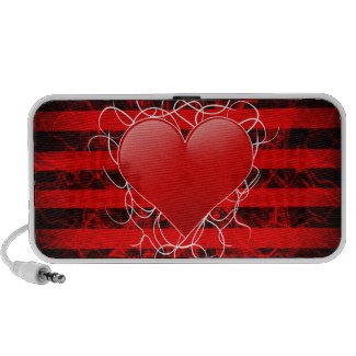 Gothic punk emo red heart with black stripes doodle
