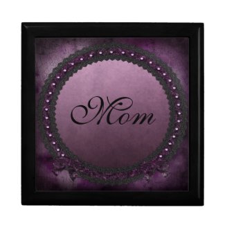 Gothic Purple Bows & Cobwebs Mom Jewelry Box zazzle_giftbox