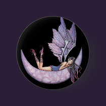 Gothic Purple Fairy Button Pin by Molly Harrison buttons