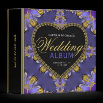 Gothic Purple Gold Lace Wedding Album Binder binders