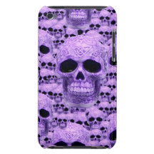 Gothic Purple Skulls Barely There iPod Covers