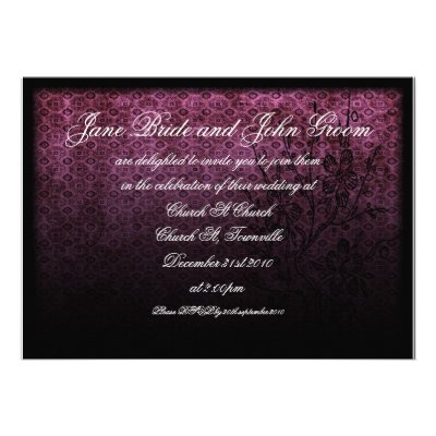 Gothic Purple Wedding, invitation