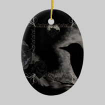 Gothic Raven Black Roses Ornament ornaments