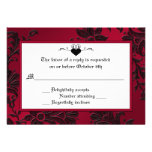 Gothic Red and Black Floral RSVP Card Announcement