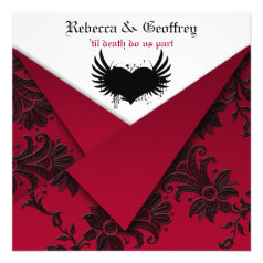 Gothic Red and Black Wedding Invitation