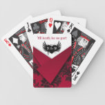 Gothic Red, Black, and White Floral Playing Cards
