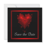 Gothic Red Heart Save The Date Wedding Invite