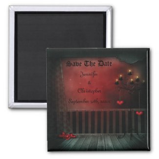 Gothic Romance Candles Save The Date Wedding zazzle_magnet