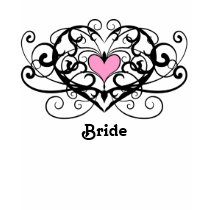 Gothic romance swirls and hearts bridesmaid tshirts