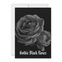 Gothic Romantic Black Roses Personalized Announcement