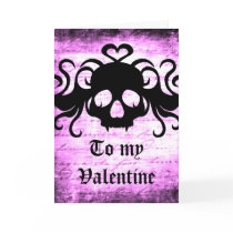 Gothic romantic fanged skull greeting card