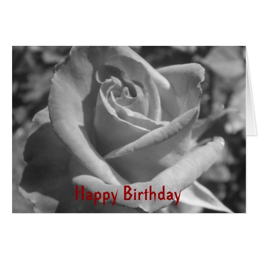 black and white gothic rose birthday card