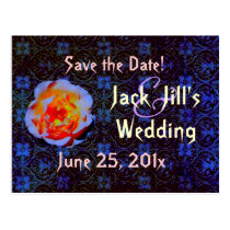Gothic Rose Damask Save the Date postcard postcards
