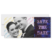 Gothic Rose Damask Save the Date Custom Rack Card