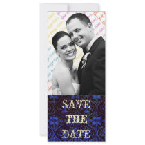Gothic Rose Damask Save the Date Rack Cards