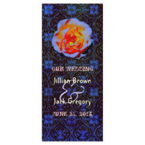 Gothic Rose Damask Wedding Program Customized Rack Card