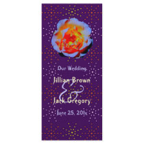 Gothic Rose Dotty Wedding Program Rack Card Template
