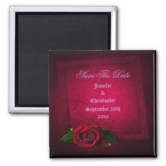 Gothic Rose Elegant Save The Date Wedding zazzle_magnet