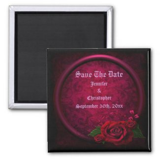 Gothic Rose Frame Save The Date Wedding zazzle_magnet