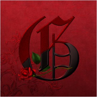 Gothic Rose Monogram G sticker