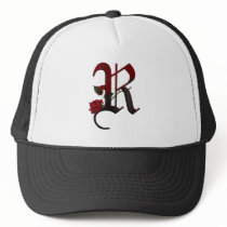 Gothic Rose Monogram R Hats