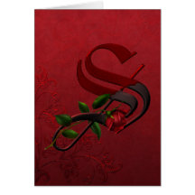 Gothic Rose Monogram S Greeting Card