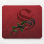 Gothic Rose Monogram S Mousepad