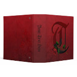 Gothic Rose Monogram T 3 Ring Binder
