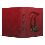 Gothic Rose Monogram T 3 Ring Binders